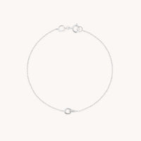 Diamond Hardware Pendant Bracelet in Solid White Gold-Astrid & Miyu
