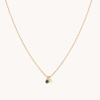 Diamond & Quartz Pendant Necklace in Solid Gold-Astrid & Miyu