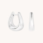Saddle Medium Hoops in Silver-Astrid & Miyu