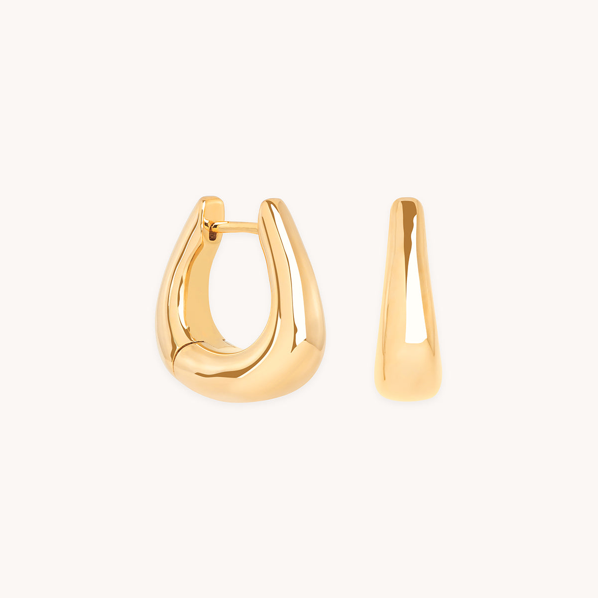 Saddle Small Hoops in Gold-Astrid & Miyu