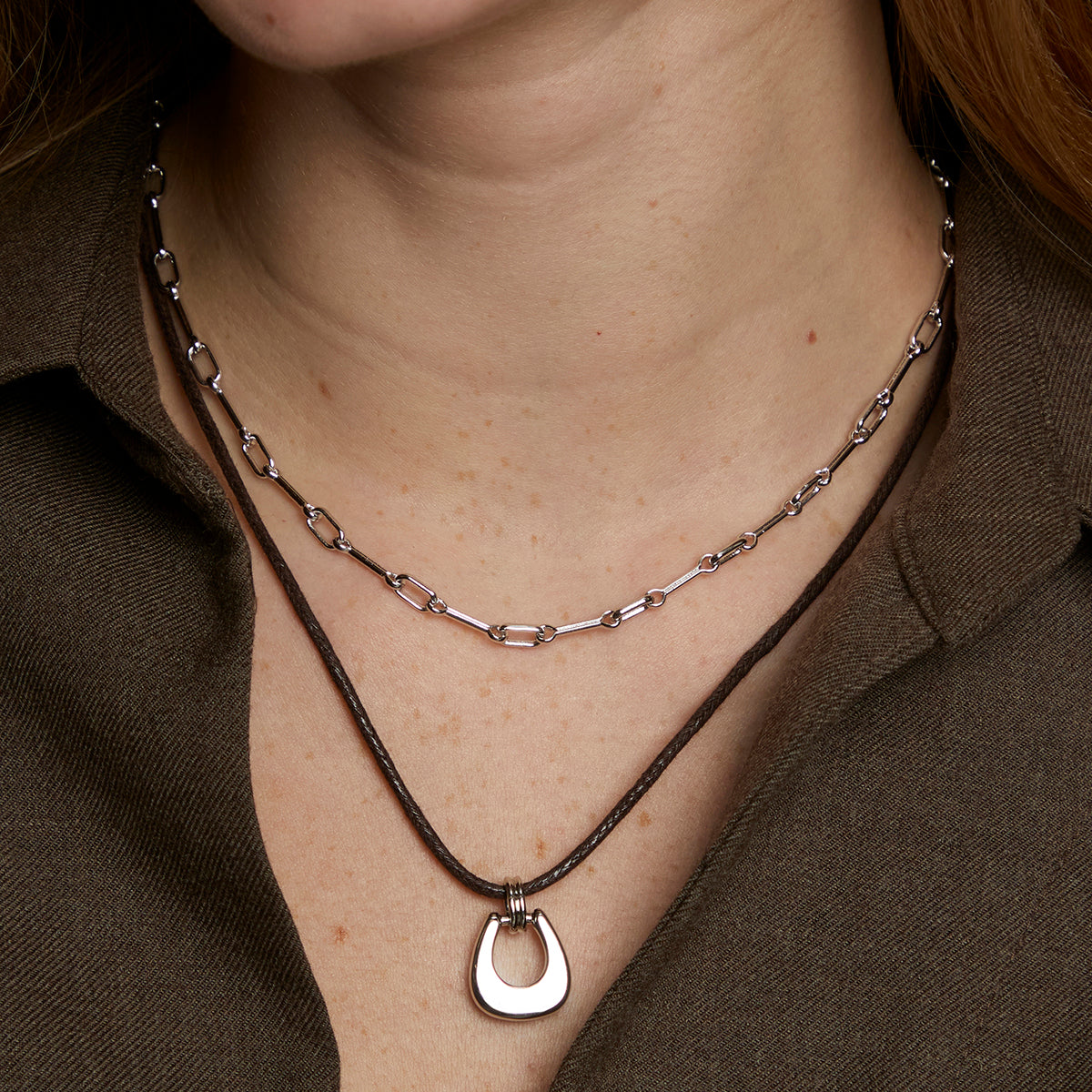 Hardware Chain Necklace in Silver-Astrid & Miyu