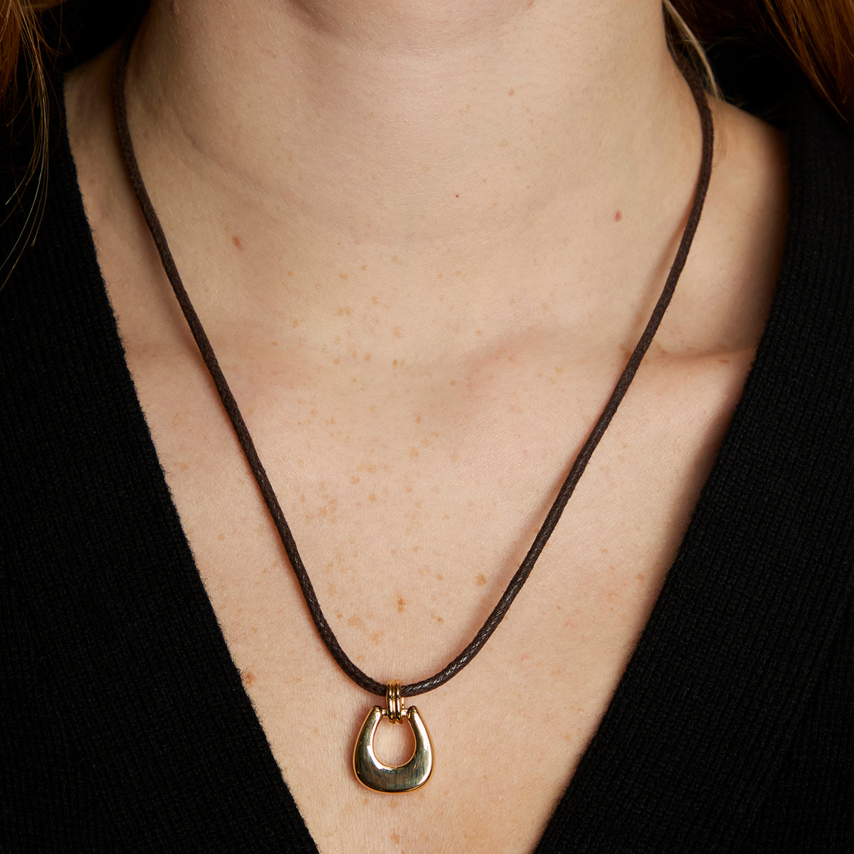 Hardware Pendant Cord Necklace in Gold-Astrid & Miyu