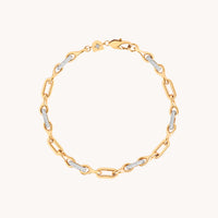 Pavé Chain Link Bracelet in Gold-Astrid & Miyu