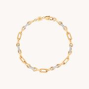 Pavé Chain Link Bracelet in Gold-Astrid & Miyu