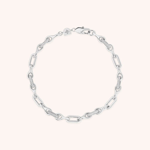 Pavé Chain Link Bracelet in Silver-Astrid & Miyu
