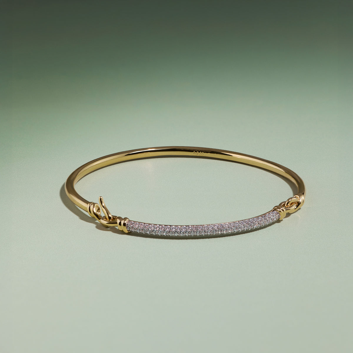 Pavé Knot Bangle in Gold-Astrid & Miyu