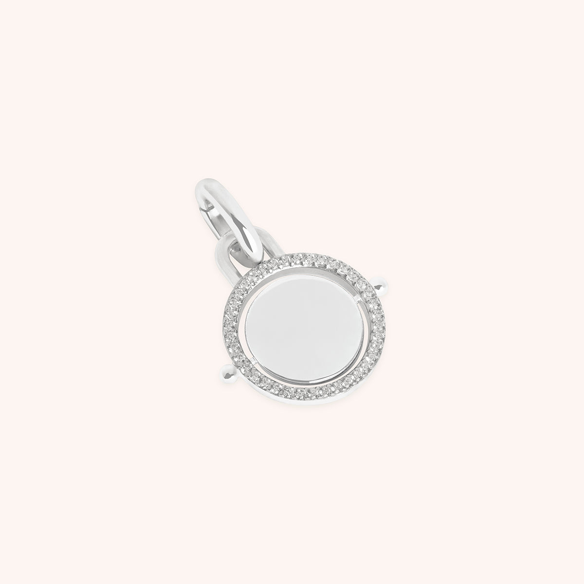 Pavé Spinning Coin Clip Charm in Silver-Astrid & Miyu