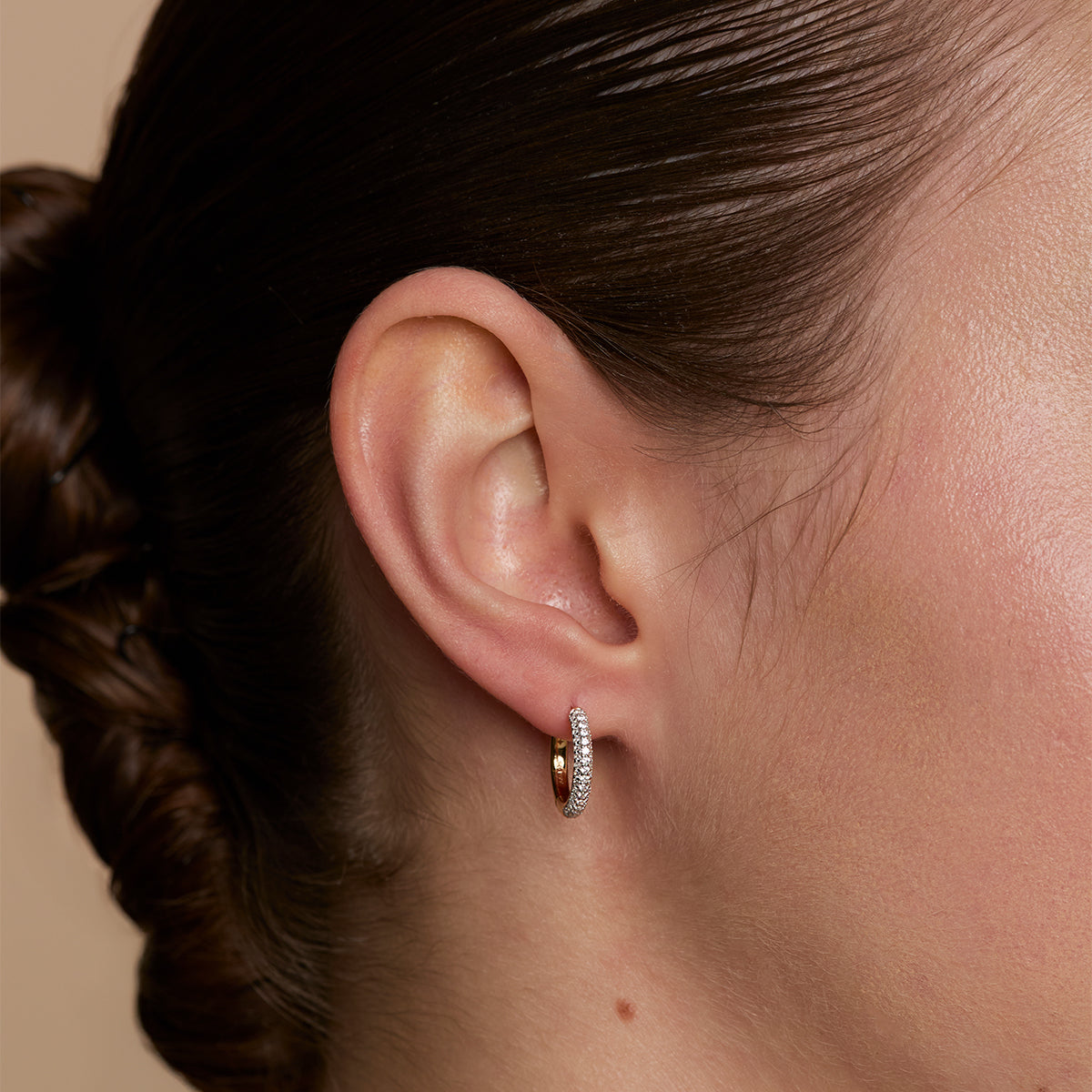 Pavé Essential Small Hoops in Gold-Astrid & Miyu