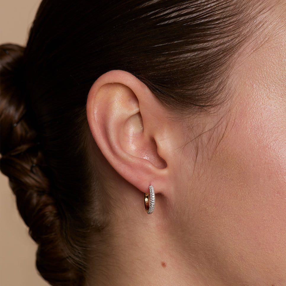 Pavé Essential Small Hoops in Gold-Astrid & Miyu