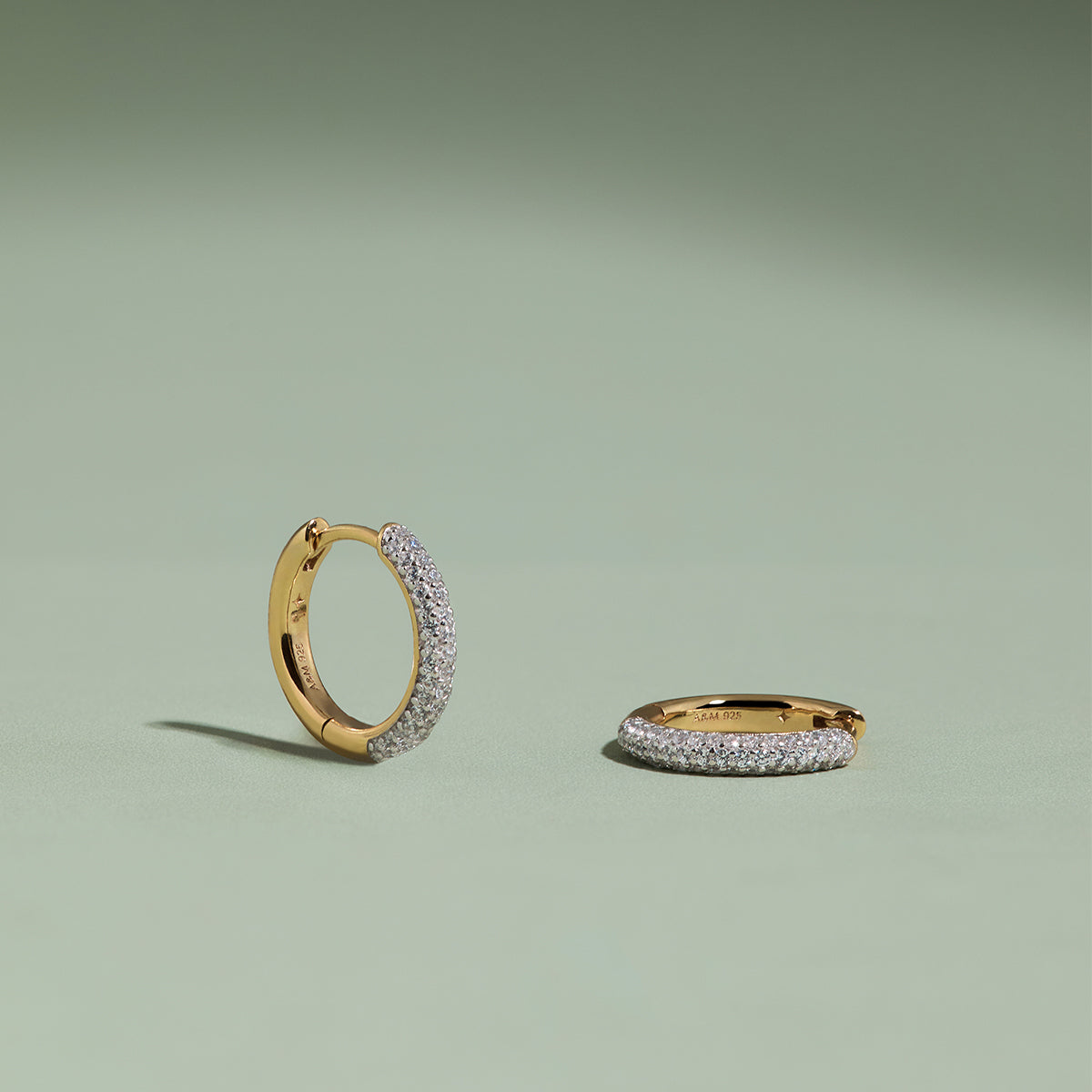 Pavé Essential Small Hoops in Gold-Astrid & Miyu