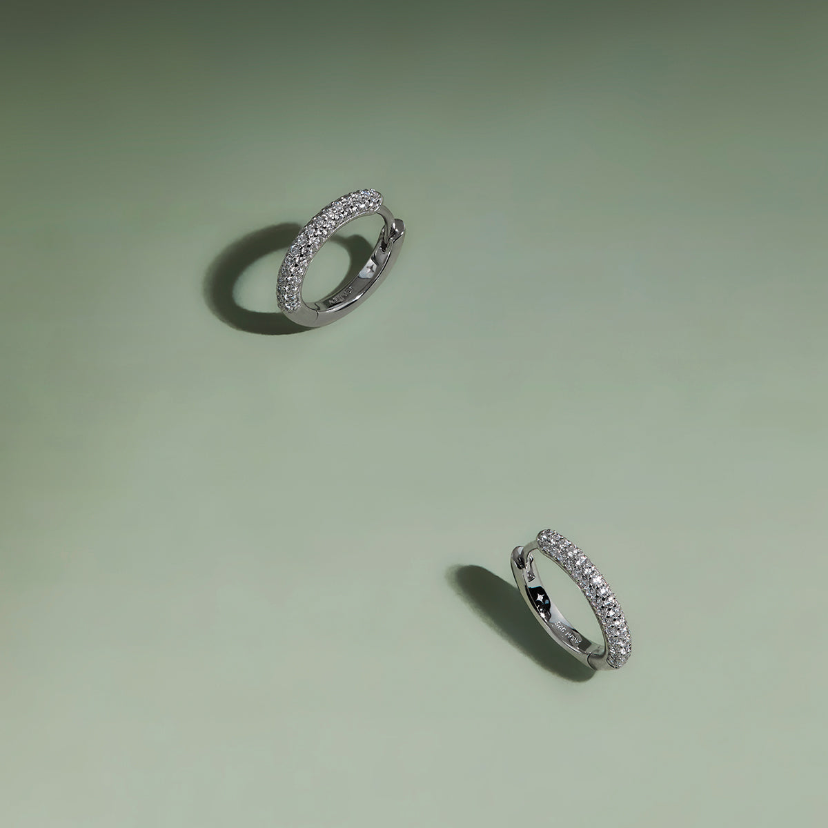 Pavé Essential Small Hoops in Silver-Astrid & Miyu