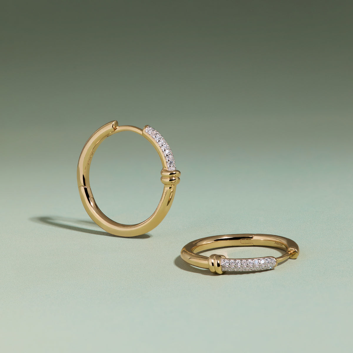 Pavé Knot Hoops in Gold-Astrid & Miyu