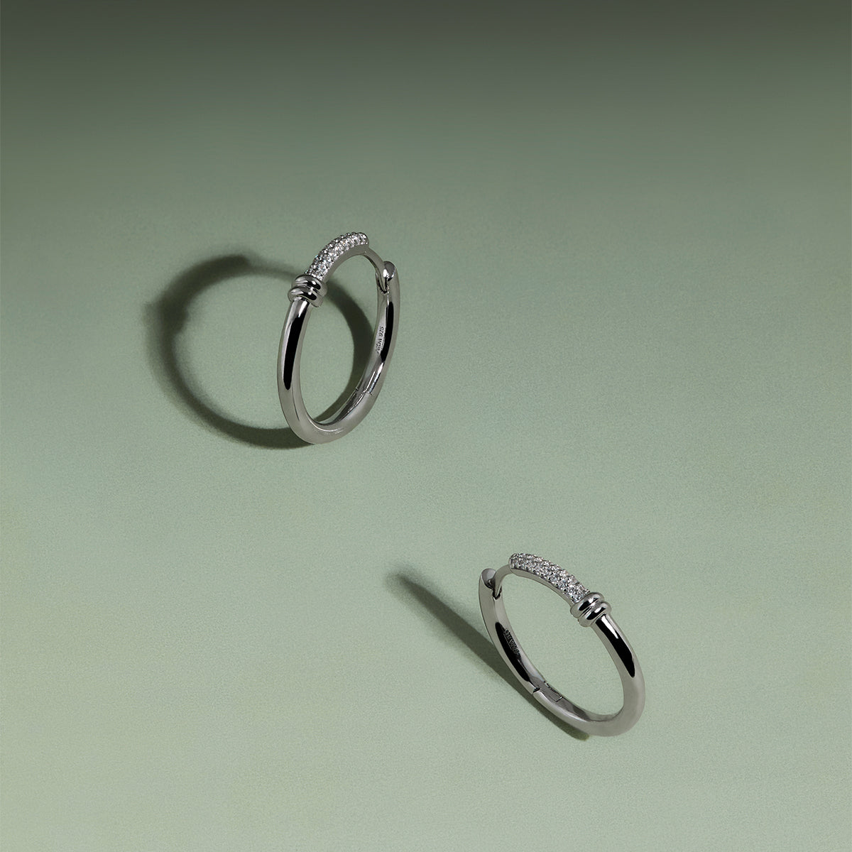 Pavé Knot Hoops in Silver-Astrid & Miyu