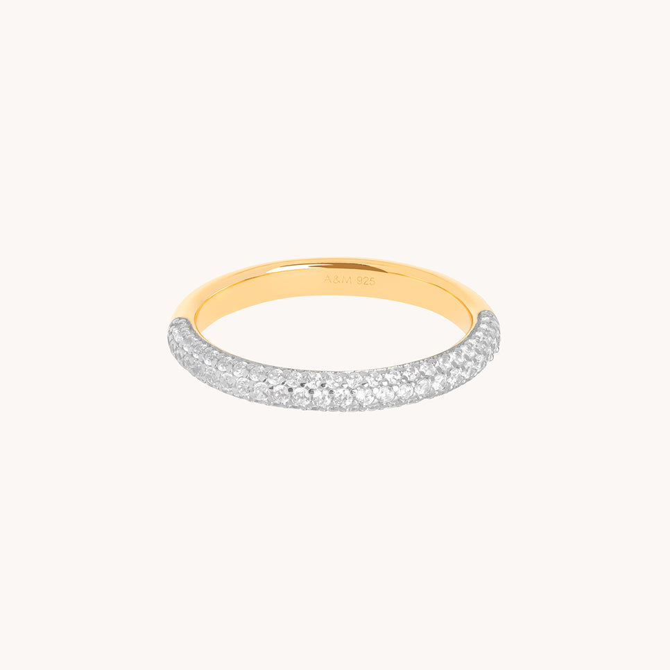 Pavé Essential Band Ring in Gold-Astrid & Miyu