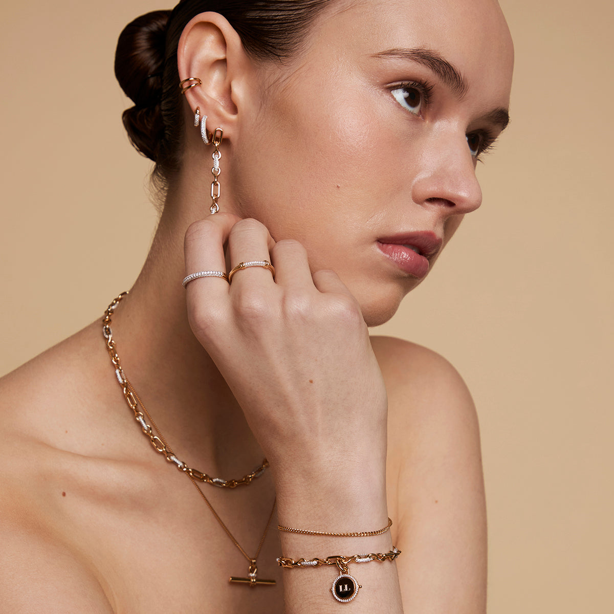 Pavé Essential Band Ring in Gold-Astrid & Miyu