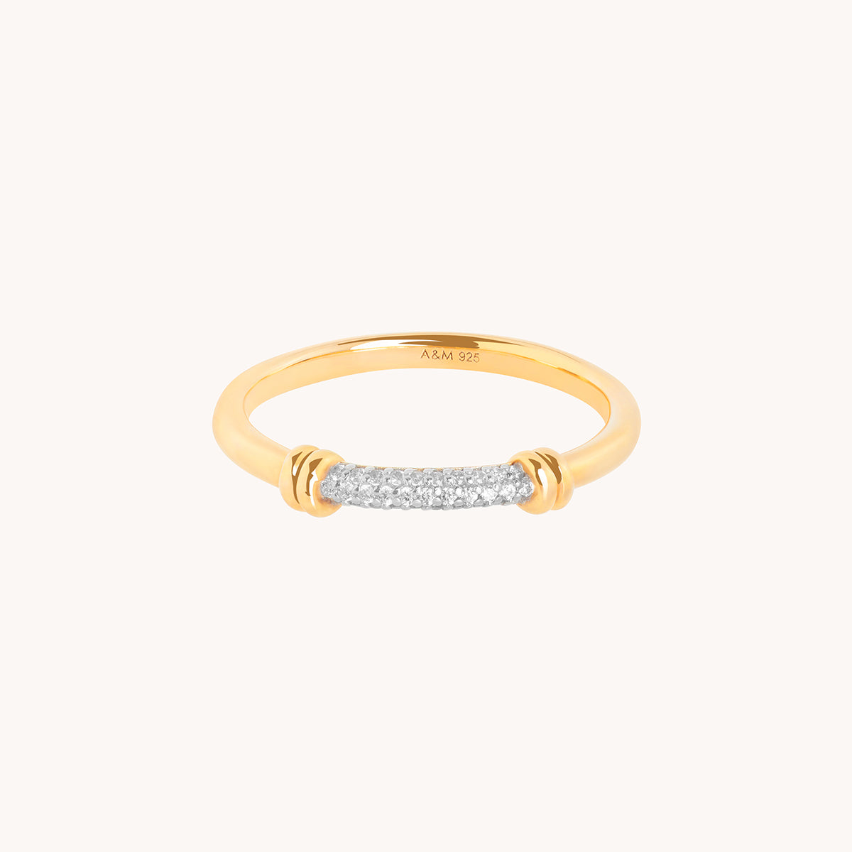 Pavé Knot Ring in Gold-Astrid & Miyu