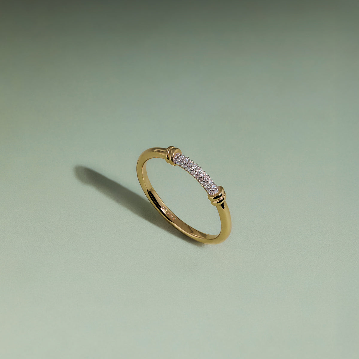Pavé Knot Ring in Gold-Astrid & Miyu