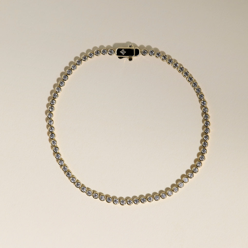 Lab Diamond Tennis Chain Bracelet in Solid Gold-Astrid & Miyu