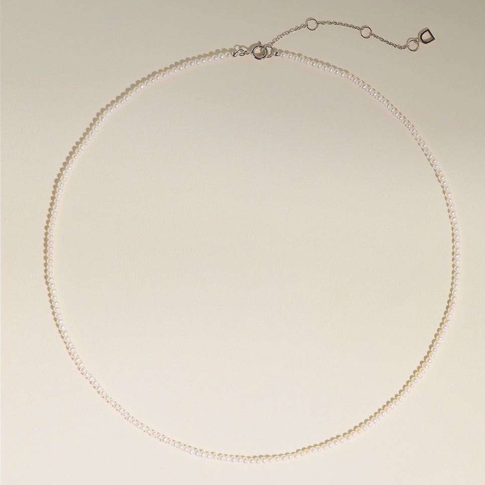 Pearl Necklace in Solid White Gold-Astrid & Miyu