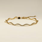 Scalloped Tennis Chain Bracelet in Gold-Astrid & Miyu