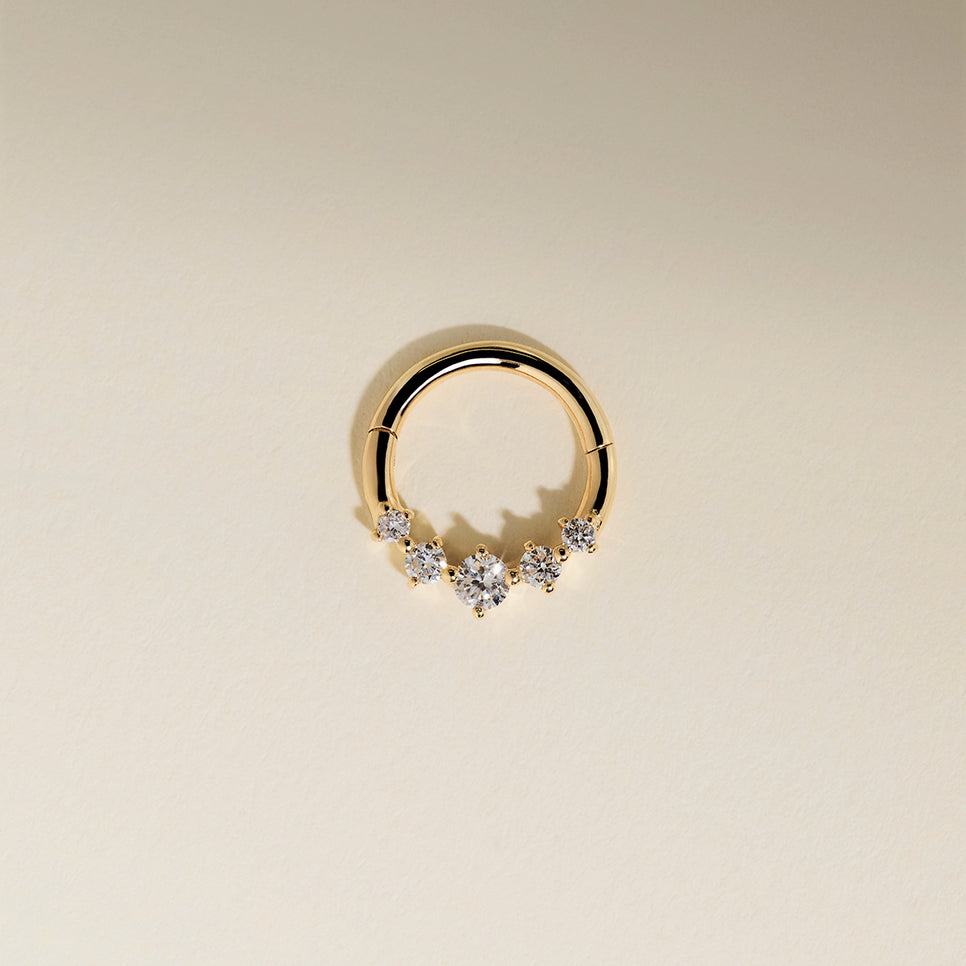 Diamond Daith Hoop in Solid Gold-Astrid & Miyu