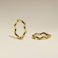 Scalloped Crystal Medium Hoops in Gold-Astrid & Miyu