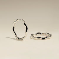 Scalloped Large Hoops in Silver-Astrid & Miyu