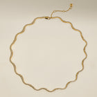 Scalloped Tennis Chain Necklace in Gold-Astrid & Miyu