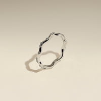 Scalloped Crystal Band Ring in Silver-Astrid & Miyu