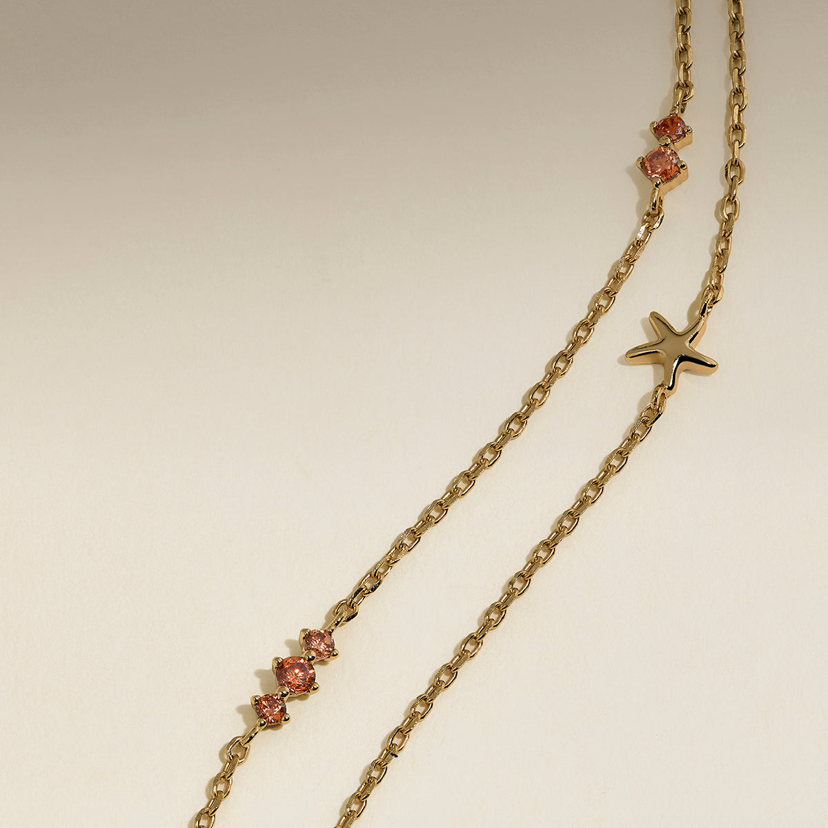 Starfish Double Chain Bracelet in Gold-Astrid & Miyu