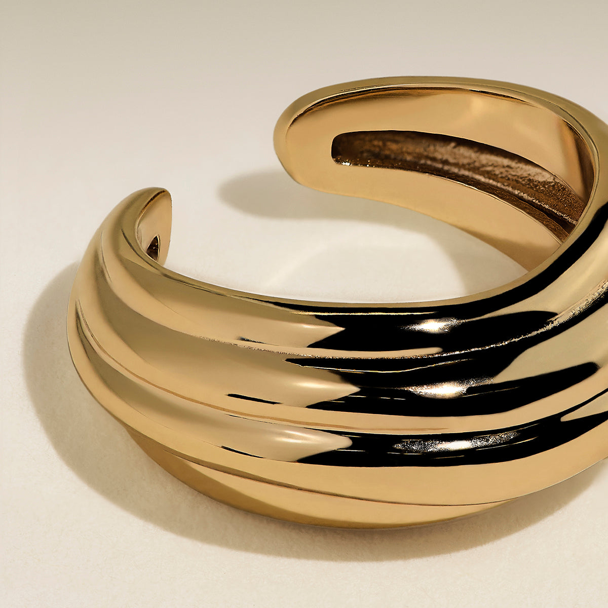 Ripple Wave Ear Cuff in Gold-Astrid & Miyu
