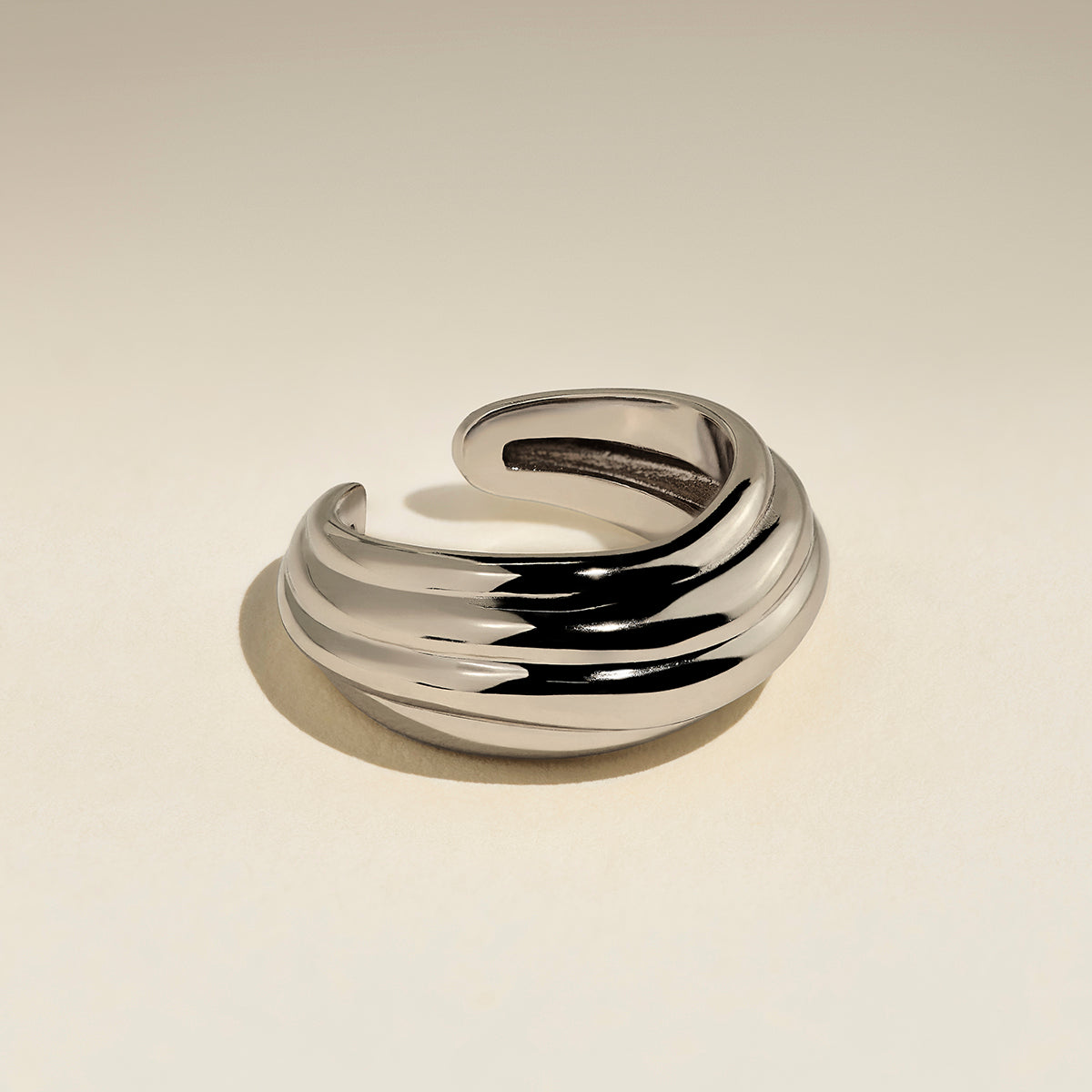 Ripple Wave Ear Cuff in Silver-Astrid & Miyu
