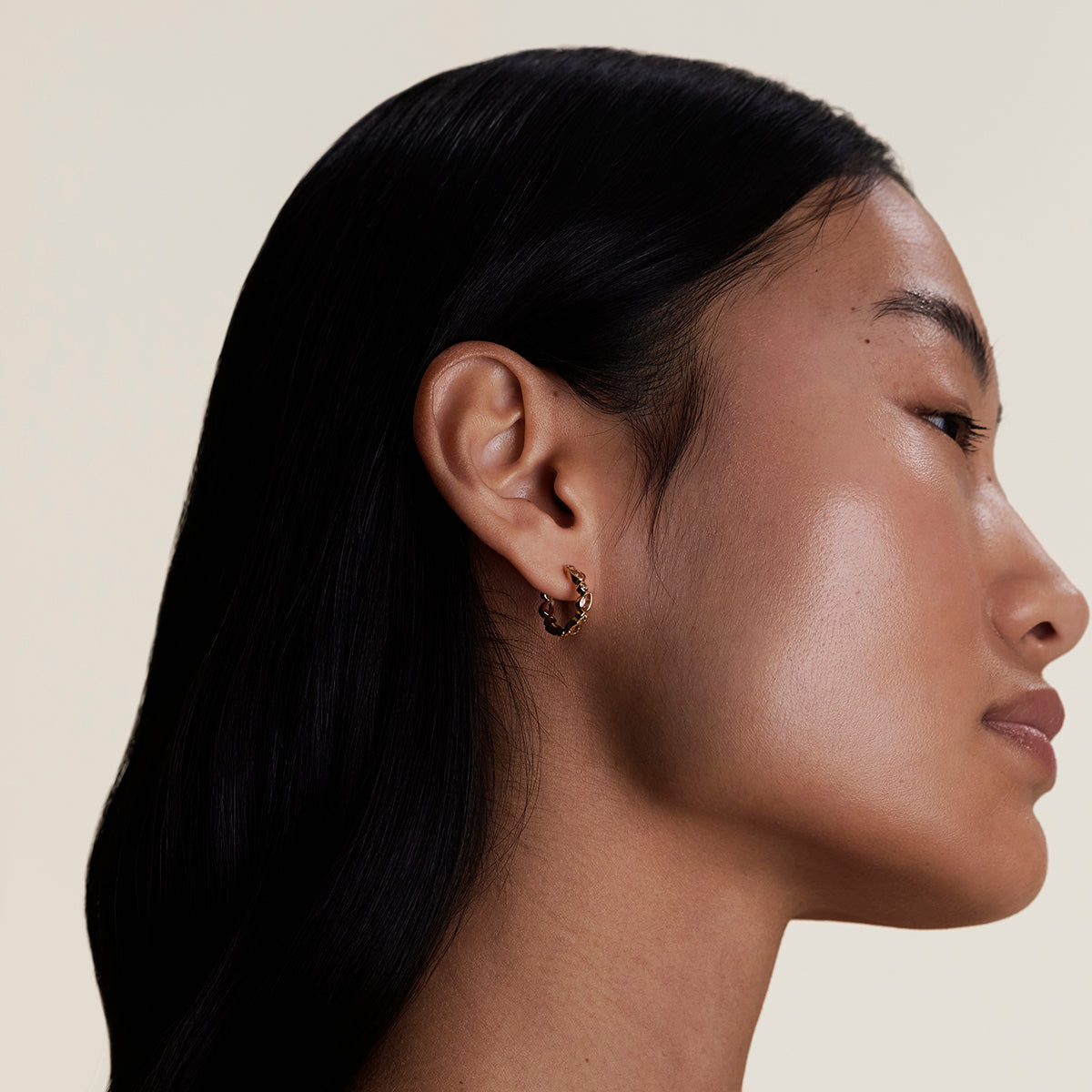 Sunset Pear Hoops in Gold-Astrid & Miyu