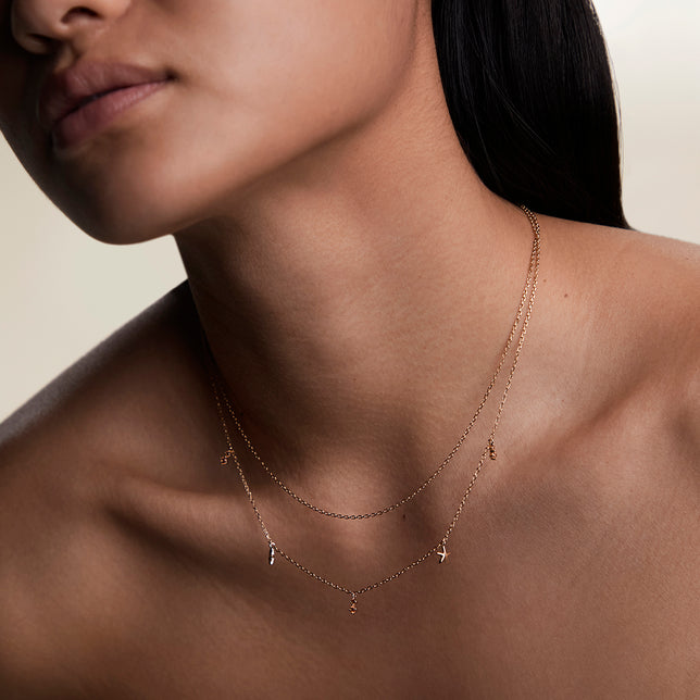 Starfish Double Chain Necklace in Gold-Astrid & Miyu