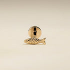 Fish Piercing Stud in Solid Gold-Astrid & Miyu
