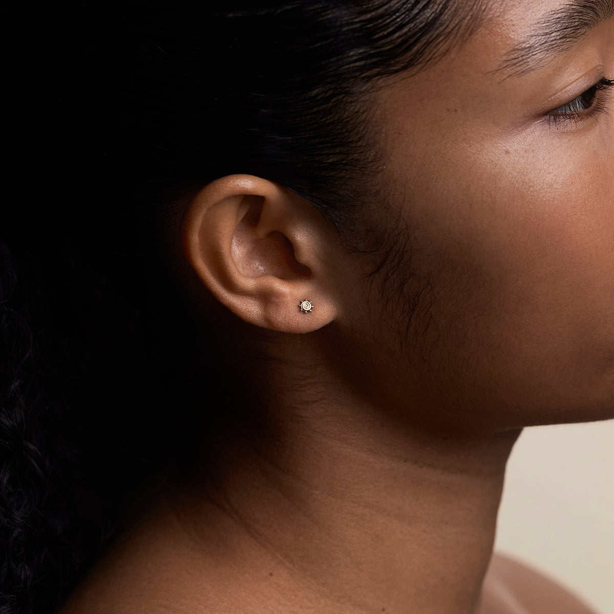 Solstice Piercing Stud in Solid Gold-Astrid & Miyu