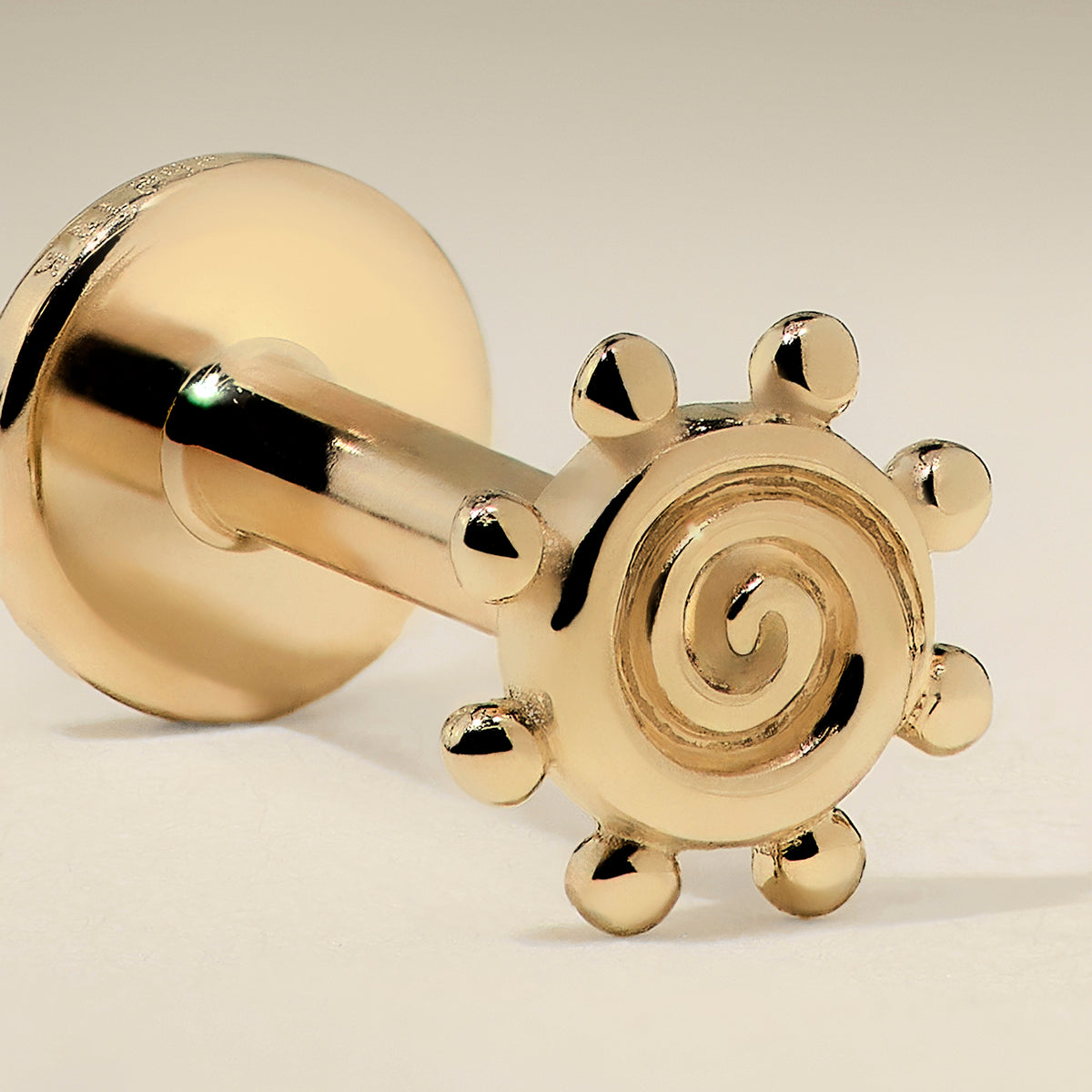 Solstice Piercing Stud in Solid Gold-Astrid & Miyu