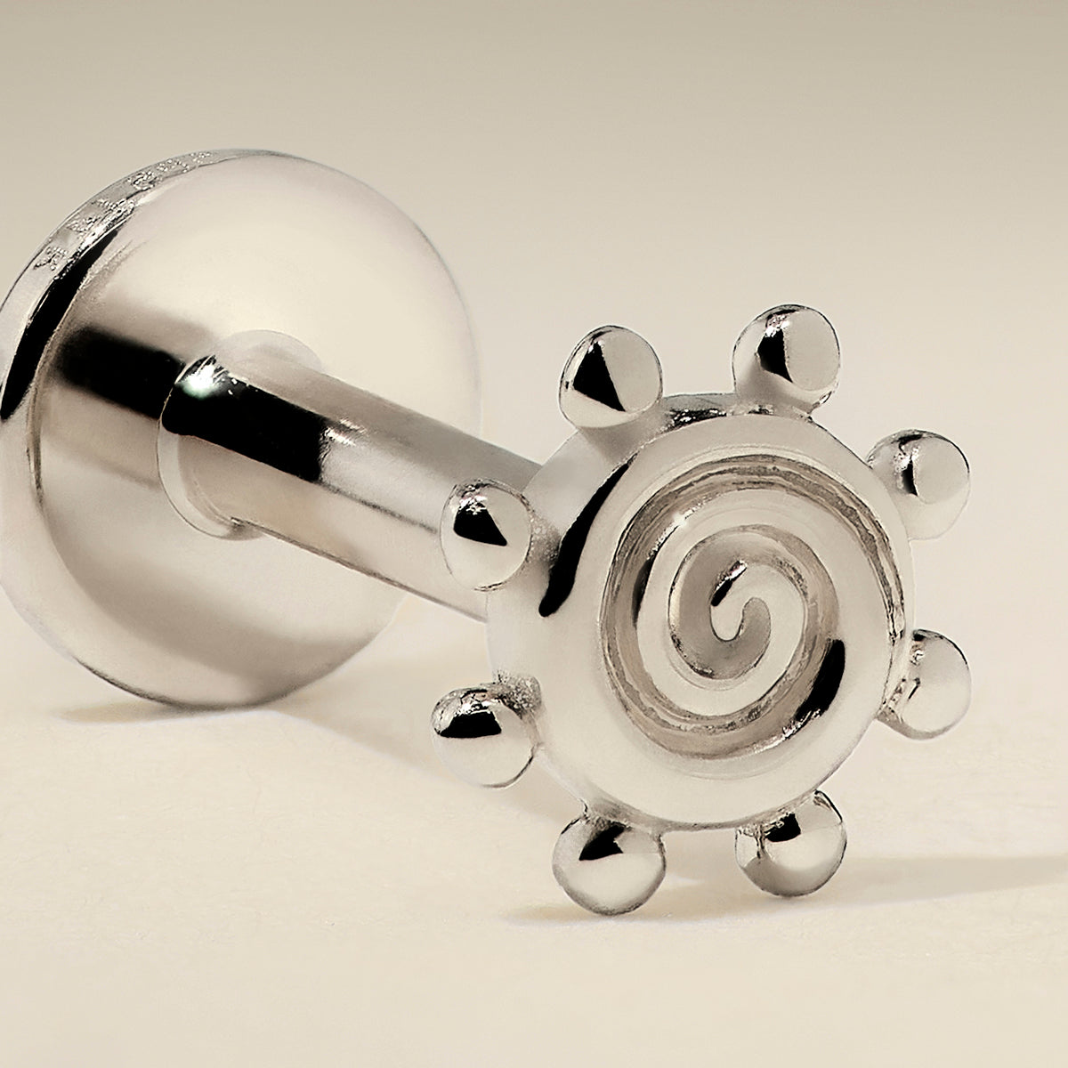 Solstice Piercing Stud in Solid White Gold-Astrid & Miyu