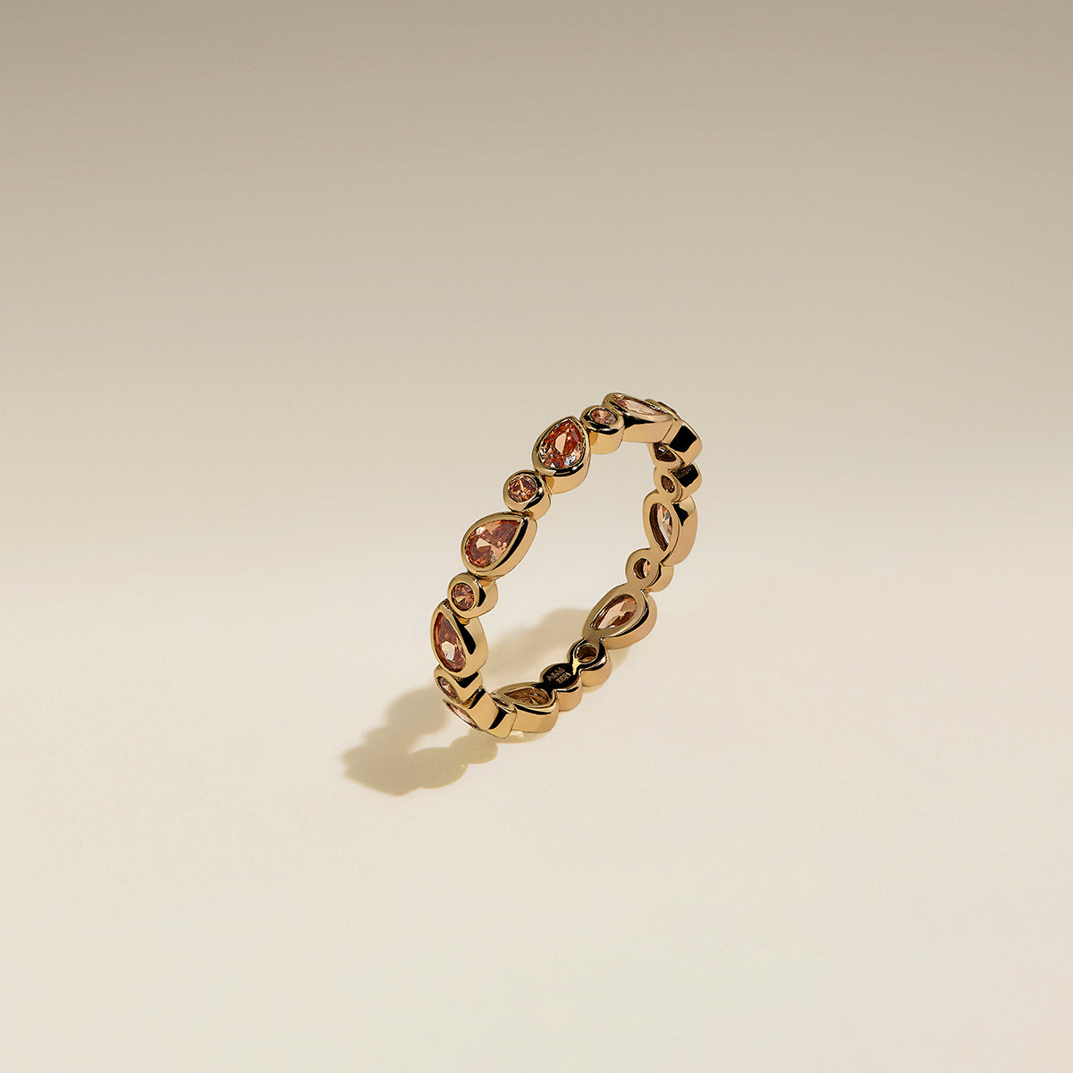 Sunset Pear Band Ring in Gold-Astrid & Miyu