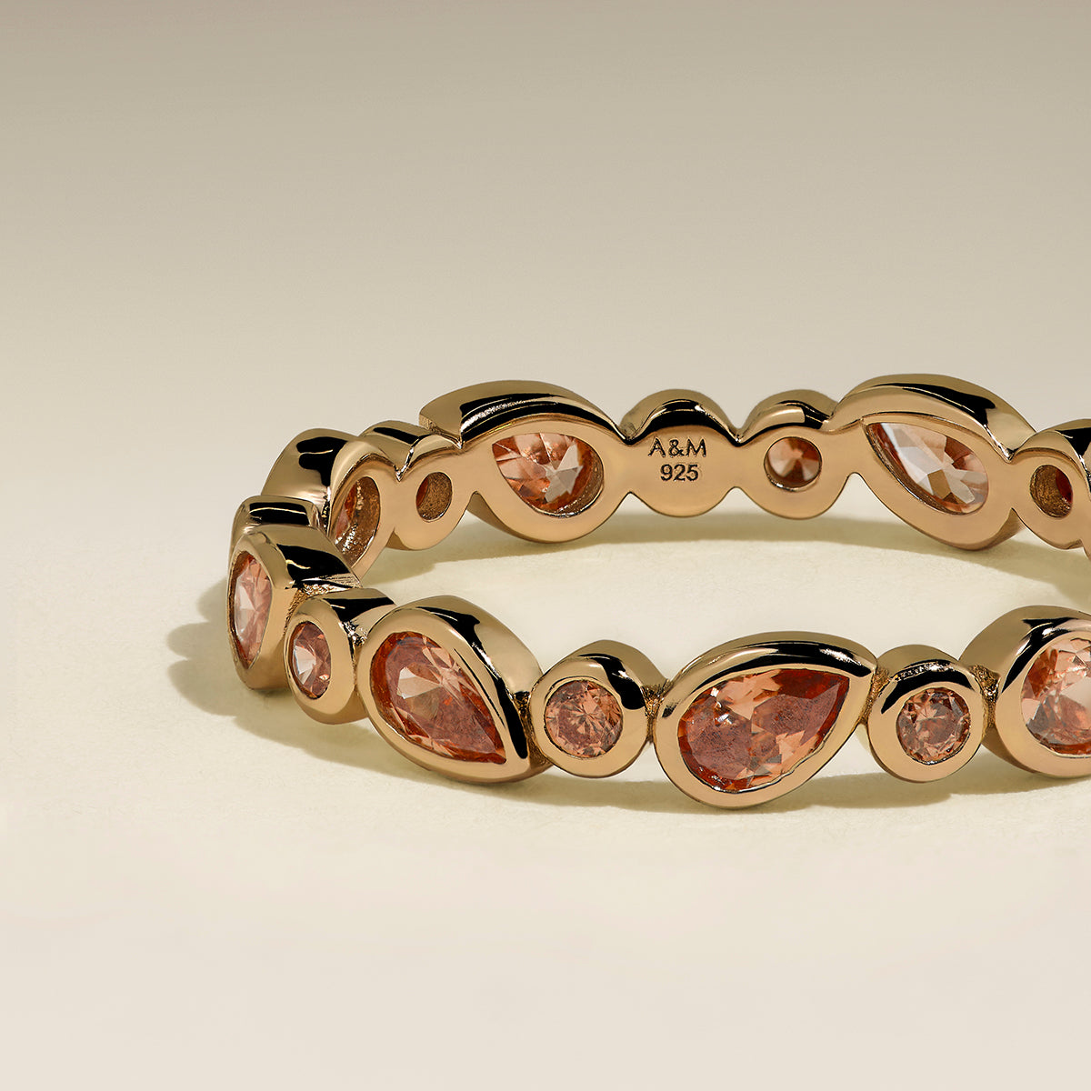 Sunset Pear Band Ring in Gold-Astrid & Miyu