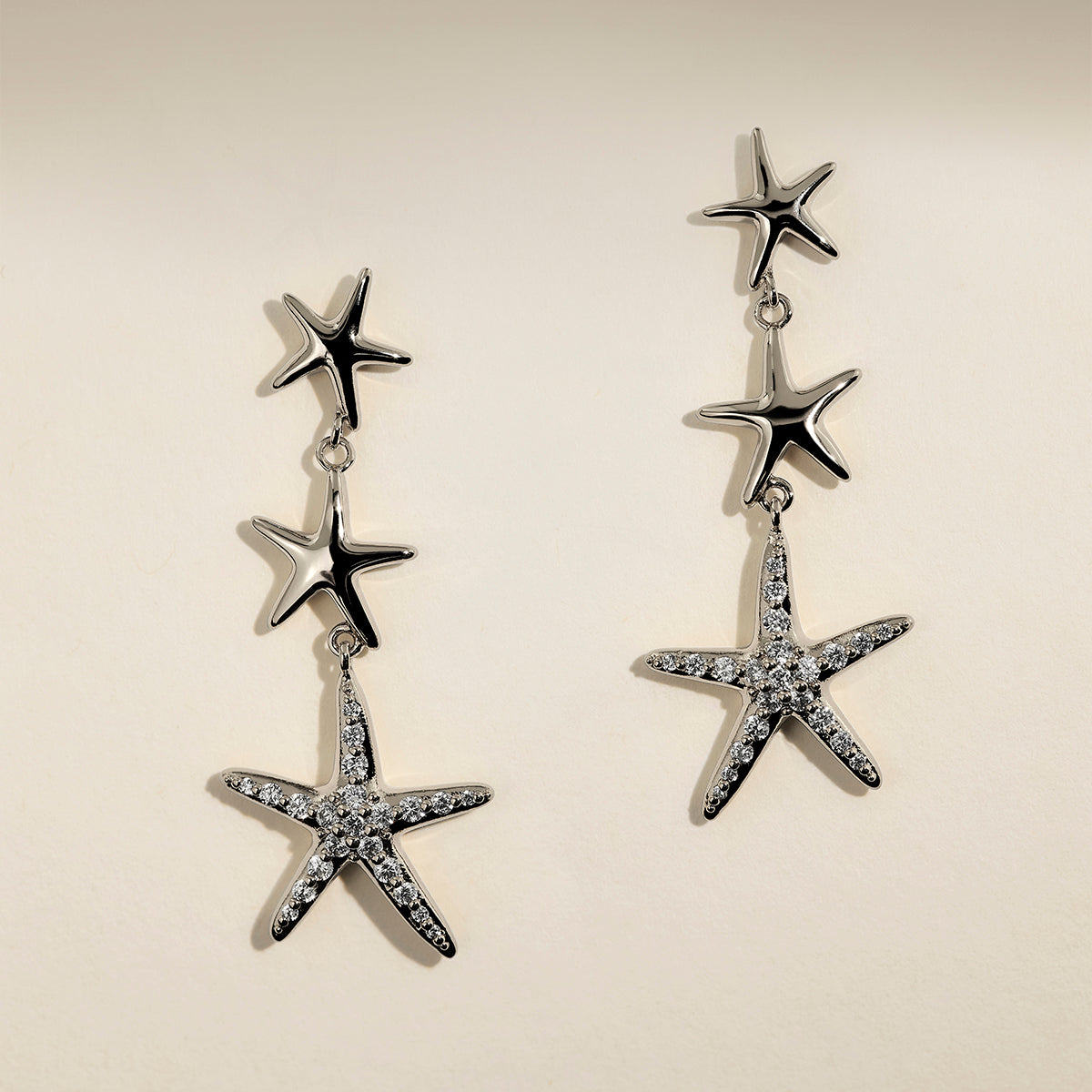 Starfish Drop Studs in Silver-Astrid & Miyu