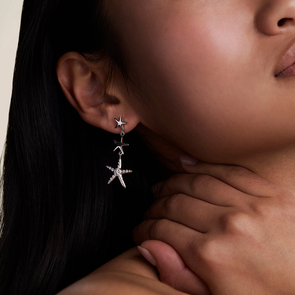 Starfish Drop Studs in Silver-Astrid & Miyu