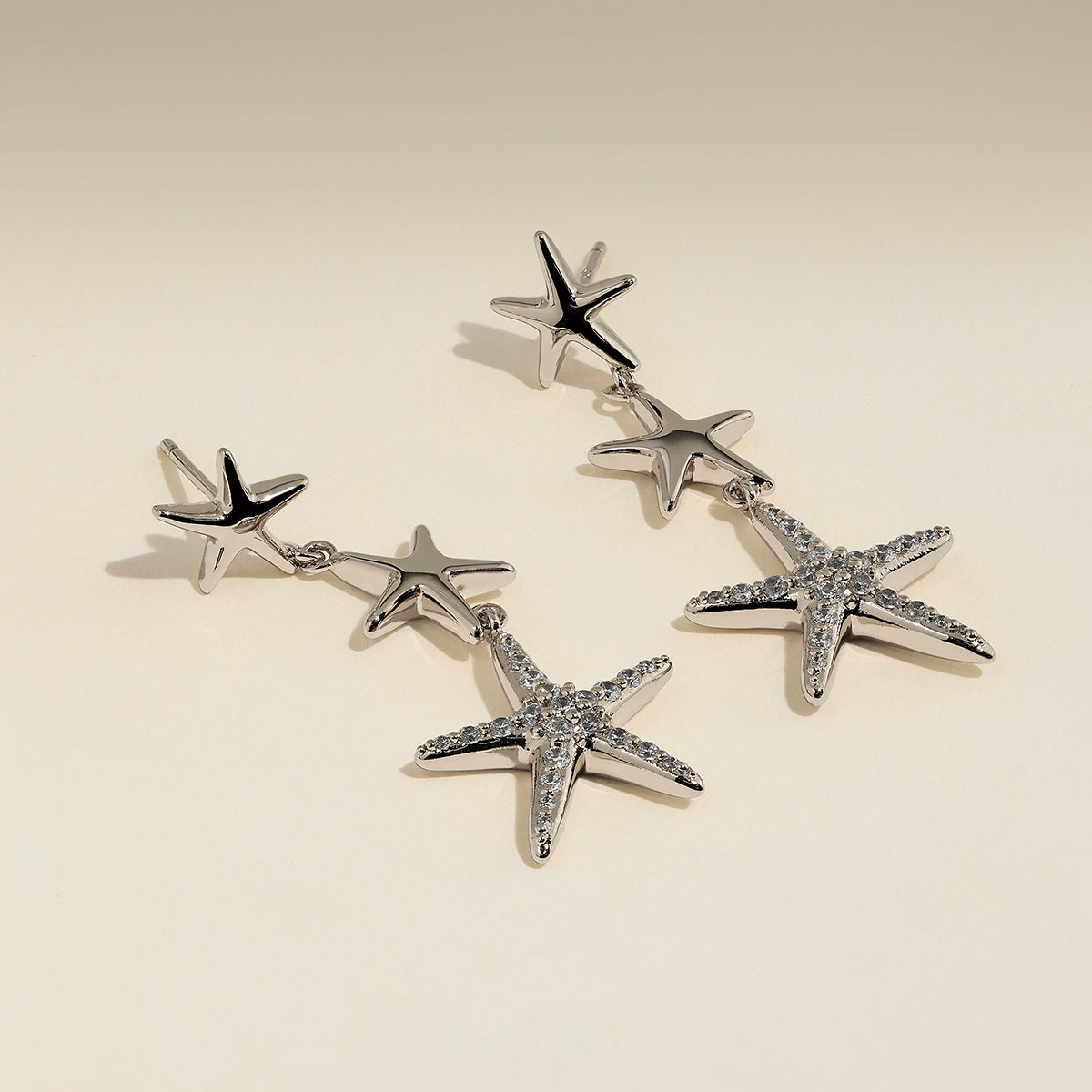 Starfish Drop Studs in Silver-Astrid & Miyu