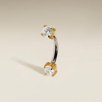 Crystal Titanium Rook Bar in Gold-Astrid & Miyu