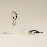 Serenity Pearl Charm XL Hoops in Silver-Astrid & Miyu