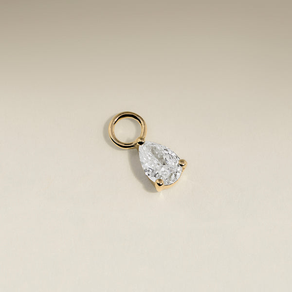 Diamond April Earring Charm in Solid Gold-Astrid & Miyu