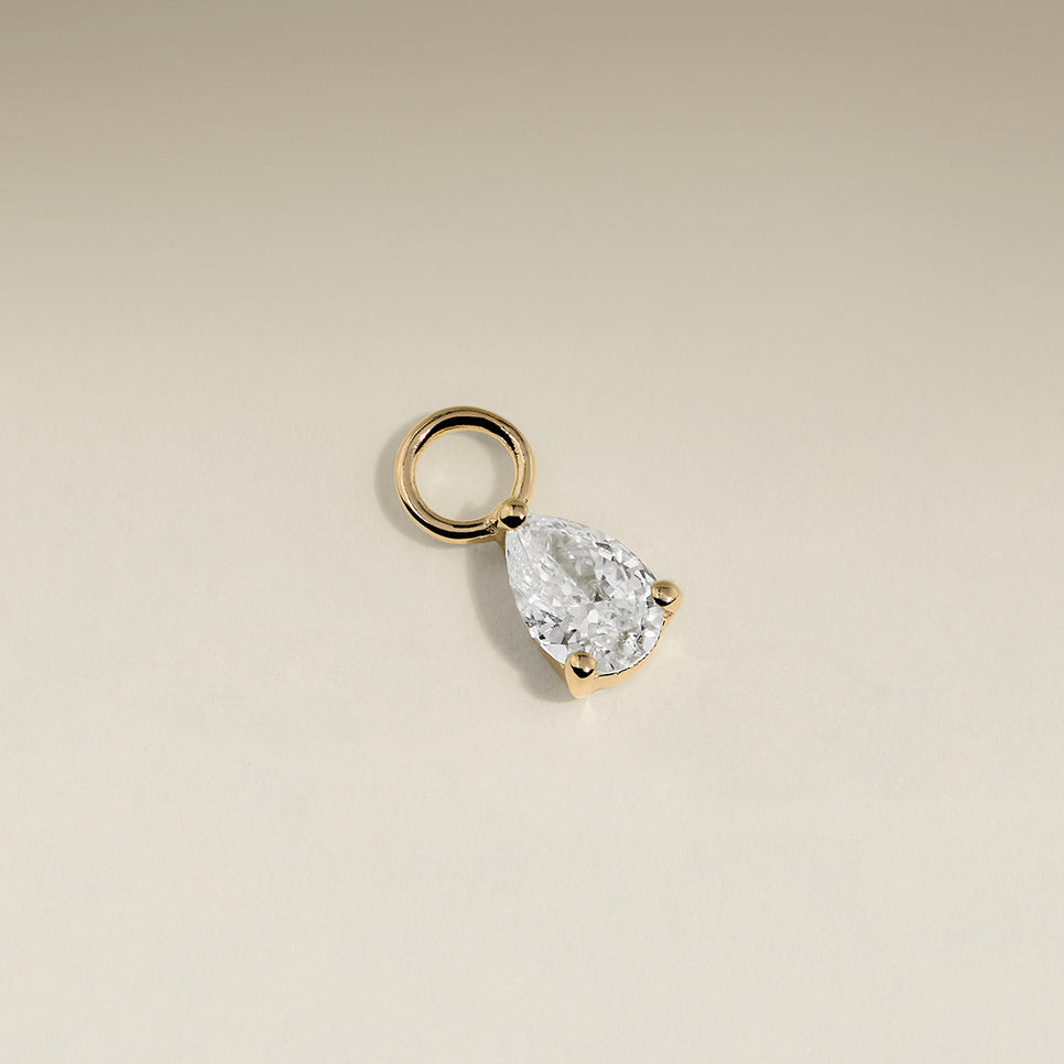 Diamond April Earring Charm in Solid Gold-Astrid & Miyu