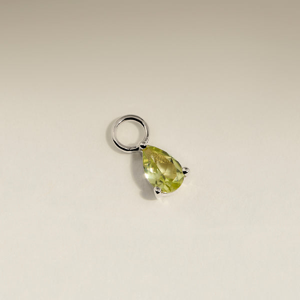Olivine August Earring Charm in Solid White Gold-Astrid & Miyu