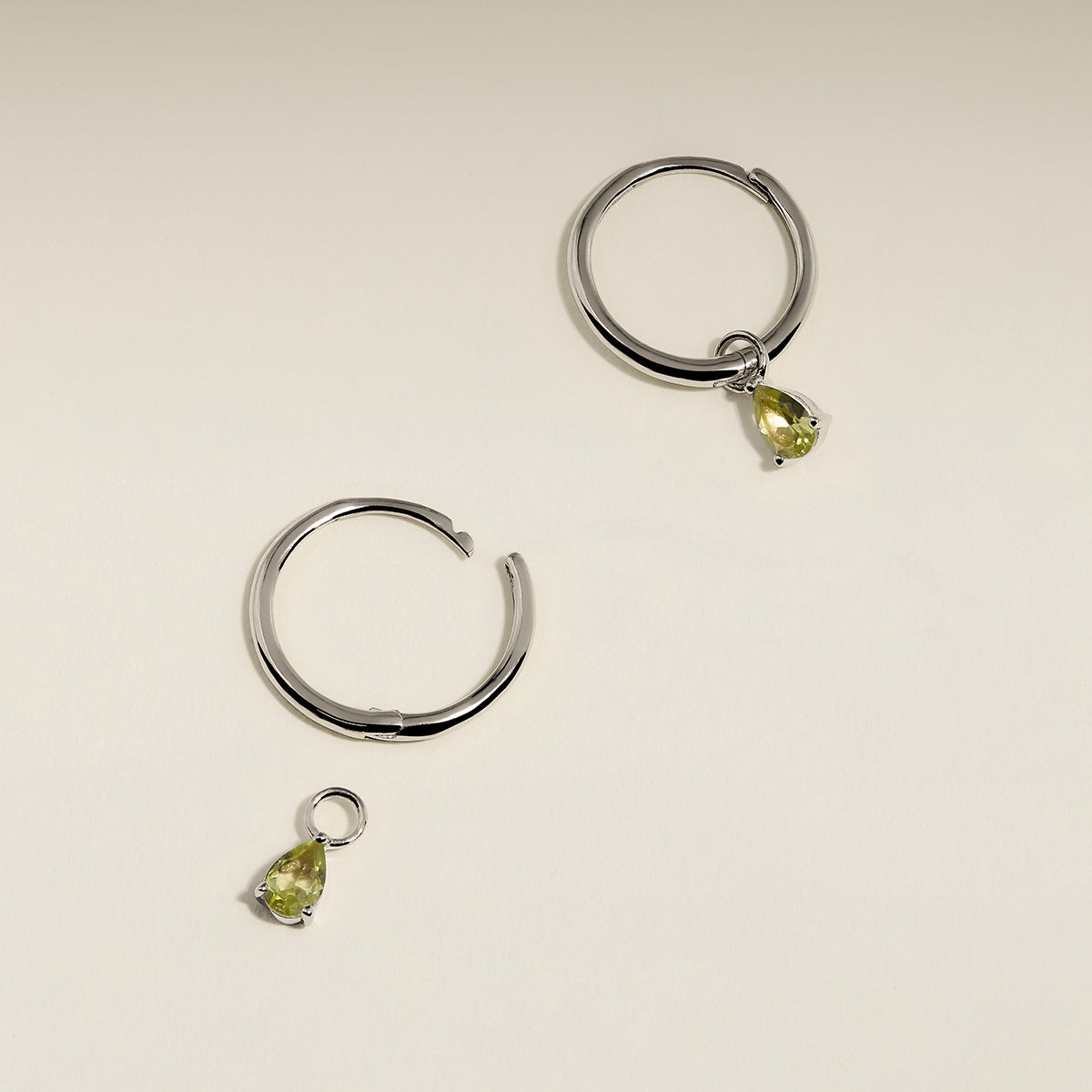 Olivine August Earring Charm in Solid White Gold-Astrid & Miyu