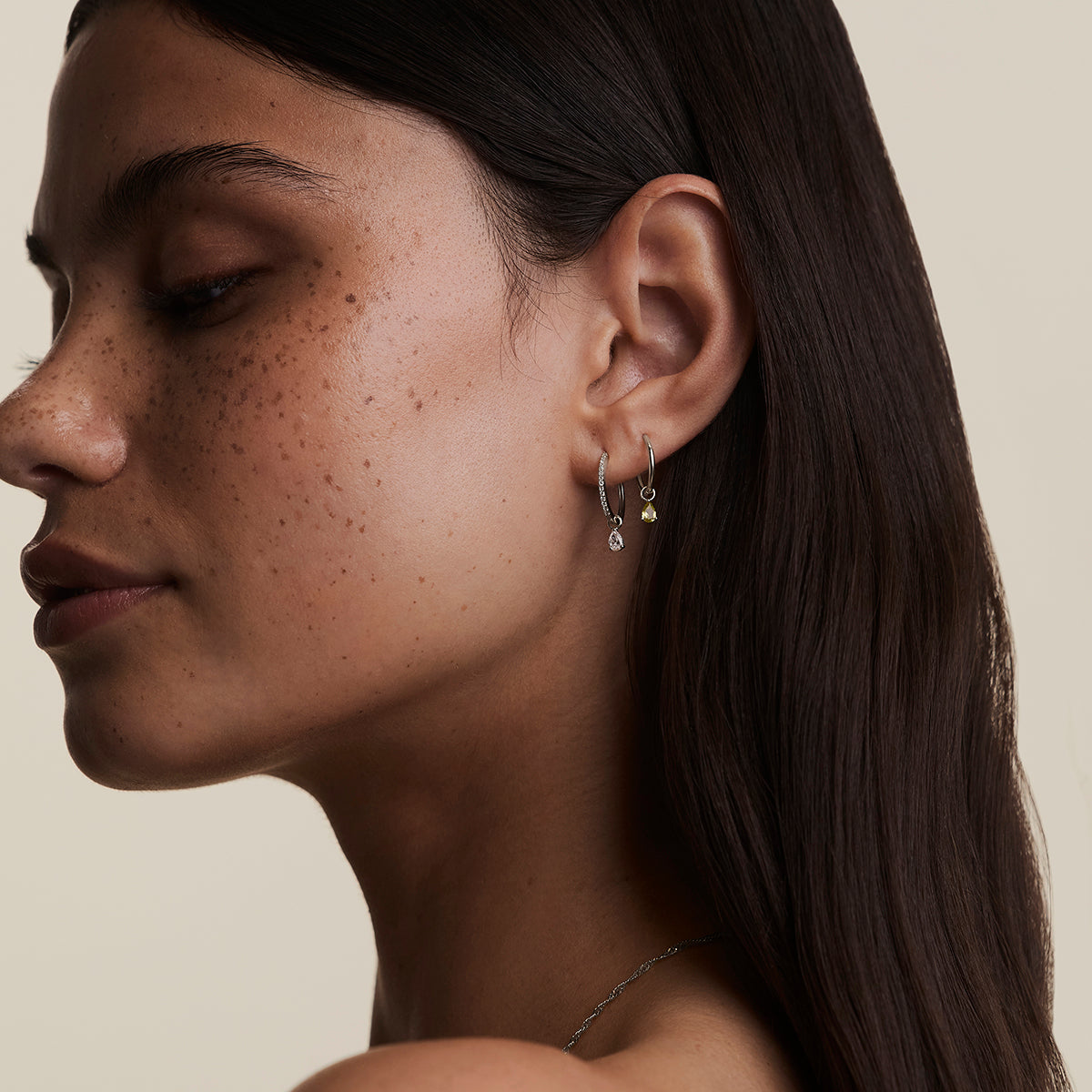 Olivine August Earring Charm in Solid White Gold-Astrid & Miyu